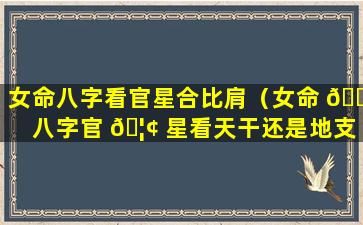 女命八字看官星合比肩（女命 💐 八字官 🦢 星看天干还是地支）